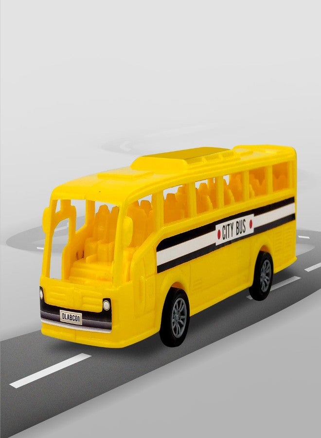 NHR Plastic Friction Powered Toy Bus for Kids, Yellow Car for 2+ Kids - Image 1